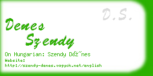 denes szendy business card